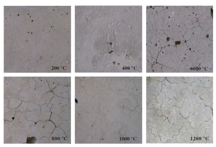 concrete specimens exposed to high temperatures