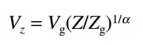 Variation of Wind Velocity with Height