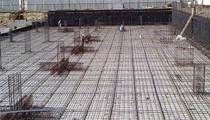 Concrete raft under construction
